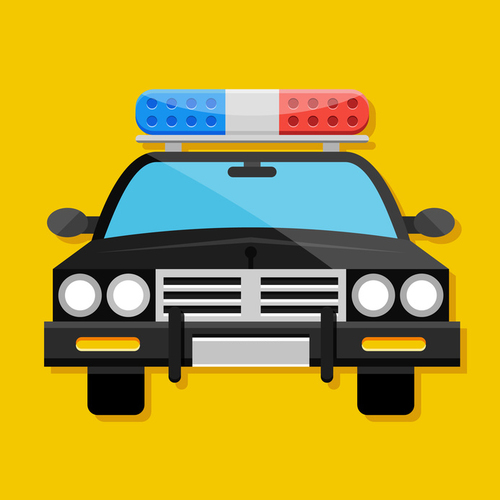 Police Car Cover Art Blurred Background