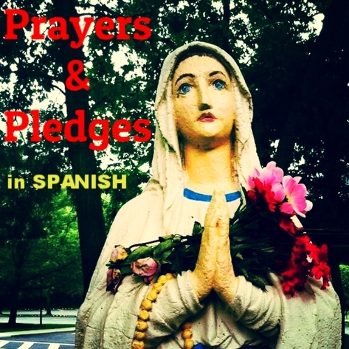 Prayers and Pledges in Spanish Cover Art Blurred Background