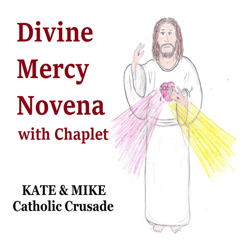Divine Mercy Novena with Chaplet Cover Art Blurred Background