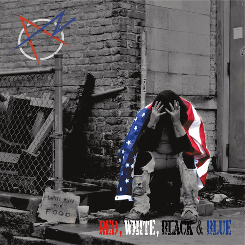 Red, White, Black & Blue Cover Art Blurred Background