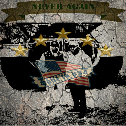 Never Again Cover Art Blurred Background