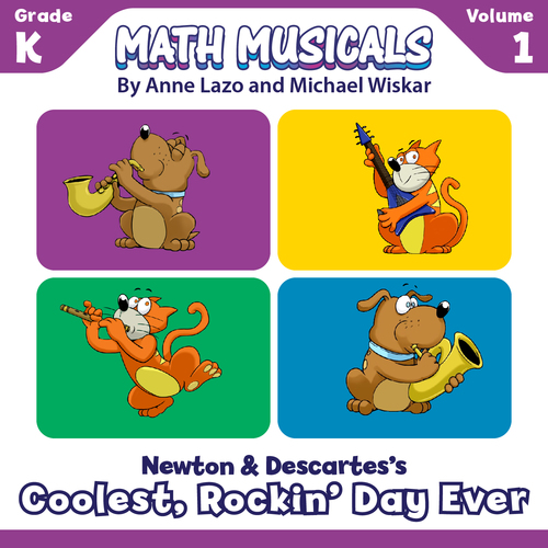 Math Musicals, Vol.1 (Kindergarten) [Newton and Descartes's Coolest Rockin' Day Ever] Cover Art Blurred Background