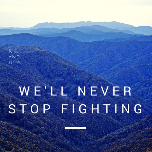 We'll Never Stop Fighting Cover Art Blurred Background