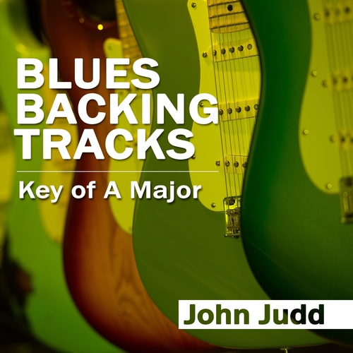 Blues Backing Tracks: Key of A Major Cover Art Blurred Background
