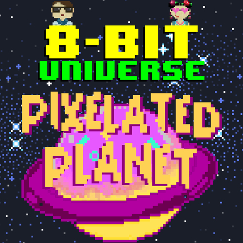 Pixelated Planet Cover Art Blurred Background