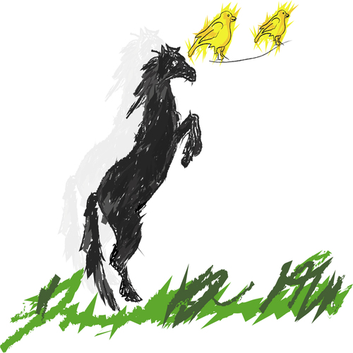 Dark Horses and Yellow Canaries Cover Art Blurred Background