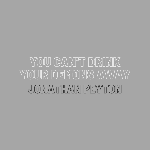 You Can't Drink Your Demons Away Cover Art Blurred Background