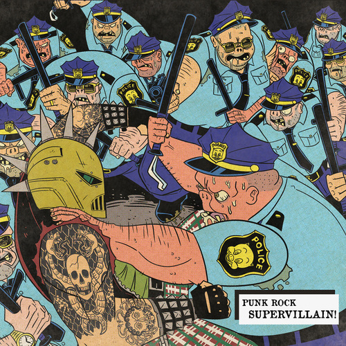 Punk Rock Supervillain Cover Art Blurred Background
