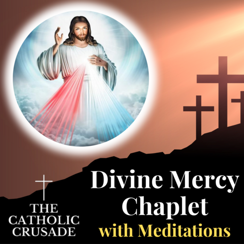 Divine Mercy Chaplet with Meditations Cover Art Blurred Background