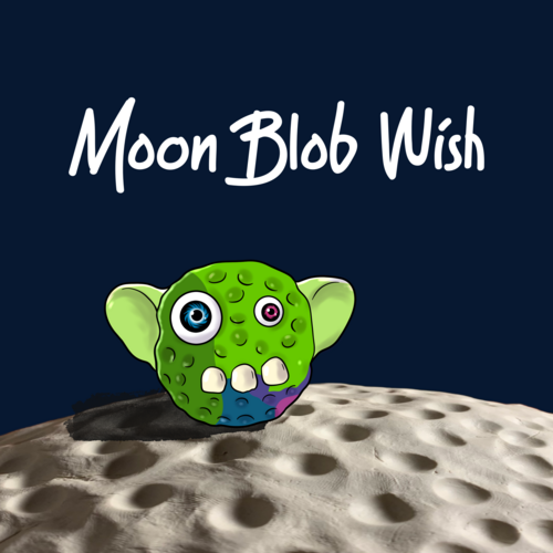 Moon Blob Wish Cover Art Blurred Background