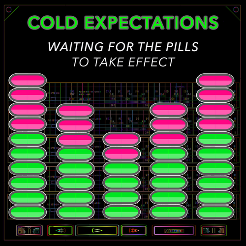 Waiting for the Pills to Take Effect Cover Art Blurred Background