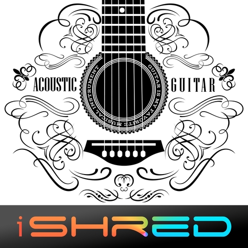 Elegant Guitar Shred Chime Cover Art Blurred Background