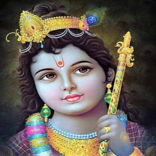 Krishna (Flute Remix) Cover Art Blurred Background