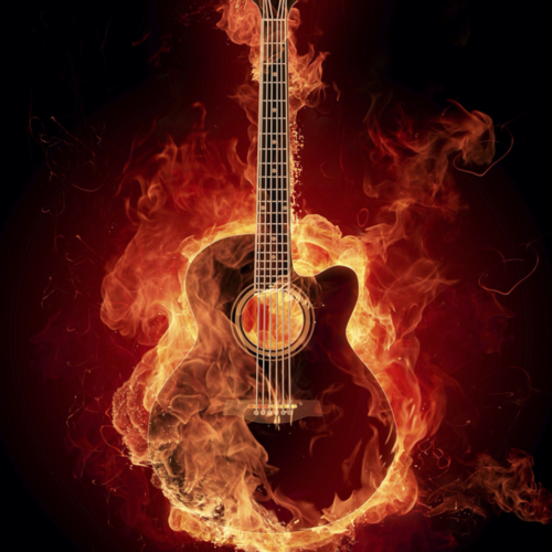 Acoustic Guitar Cover Art Blurred Background