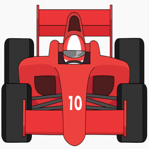 F1 Racing Car Engine Cover Art Blurred Background