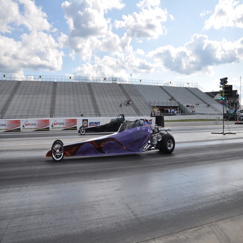 Drag Racing Junior Dragster Cover Art Blurred Background