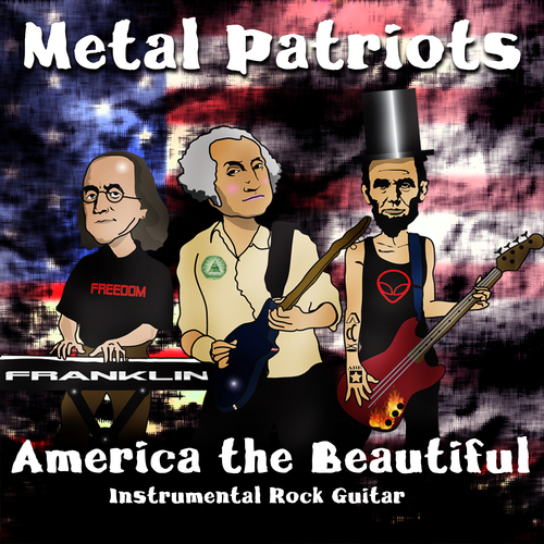 America the Beautiful Instrumental Rock Guitar (Independence Day) Cover Art Blurred Background