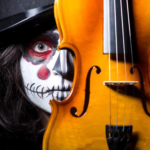 Scary Violin Screech Cover Art Blurred Background