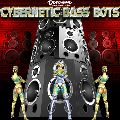 Cybernetic Bass Bots Cover Art Blurred Background