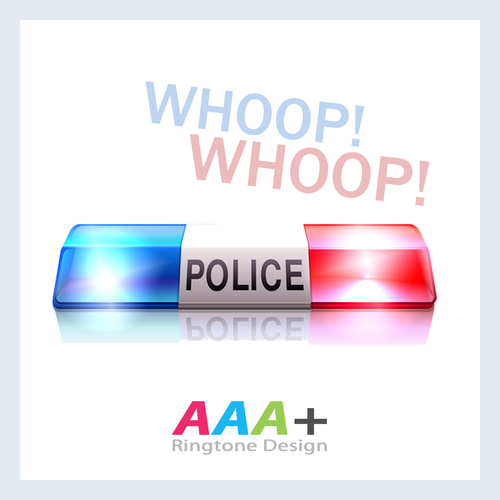 Police Siren Short / Text Alert Sound Effect Cover Art Blurred Background