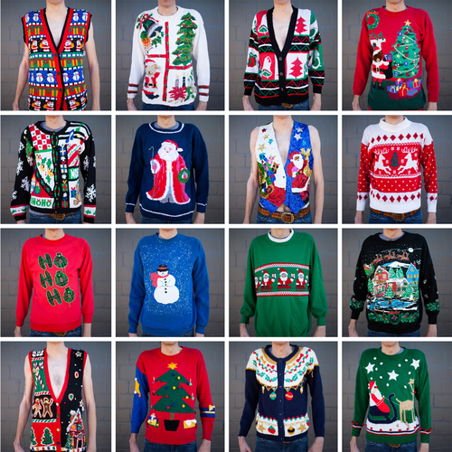 Ugly Christmas Sweater Cover Art Blurred Background