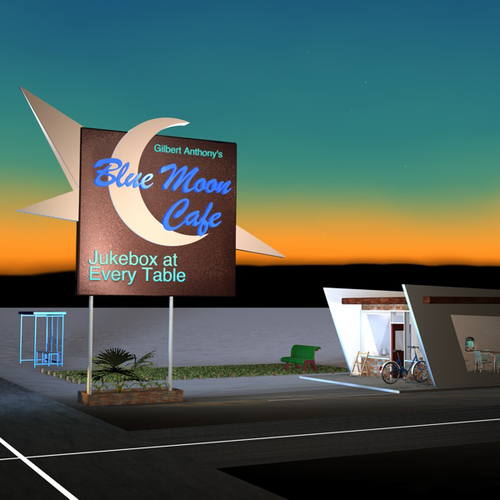 Blue Moon Café Cover Art Blurred Background
