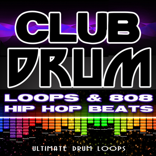 Club Drum Loops & 808 Hip Hop Beats Cover Art Blurred Background
