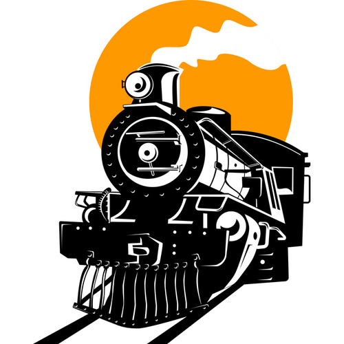 Steam Locomotive Train Whistle and Pass By Cover Art Blurred Background