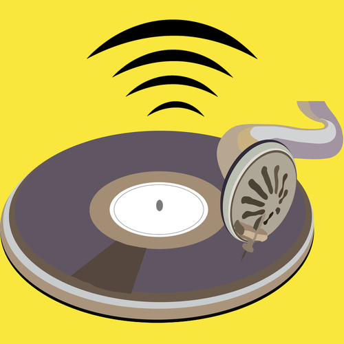 Record Needle Scratch Vinyl Cover Art Blurred Background