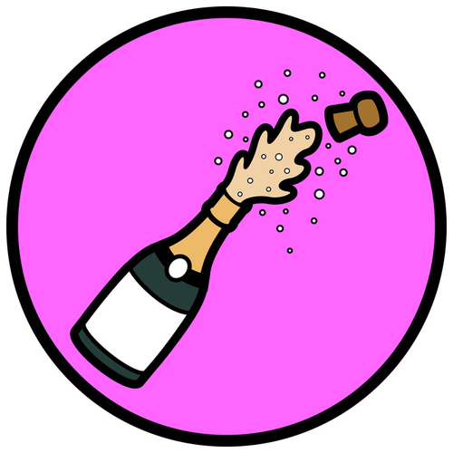 Champagne Cork Pop Cover Art Blurred Background
