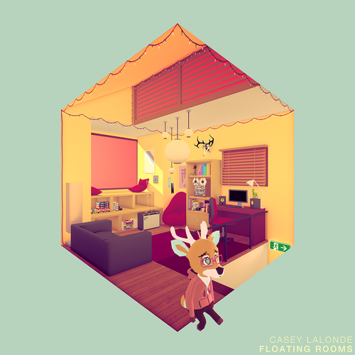 Floating Rooms Cover Art Blurred Background