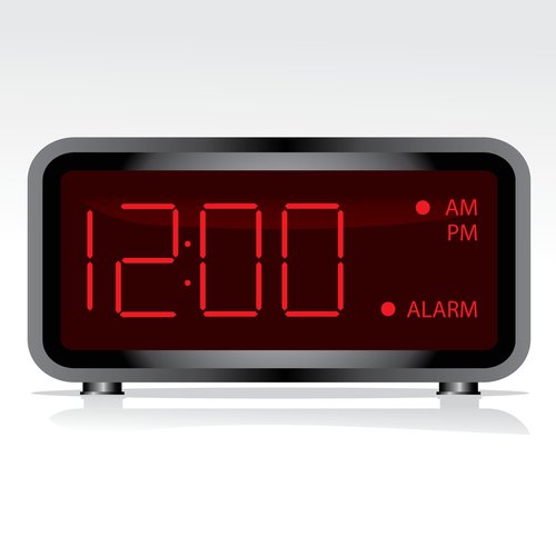 Old School Digital Alarm Clock Cover Art Blurred Background