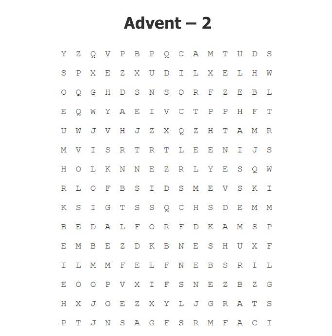 Advent Word Search Free Printable