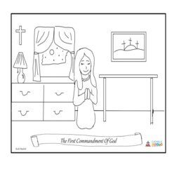 The First Commandment of God - Coloring Page - CatholicBrain.com