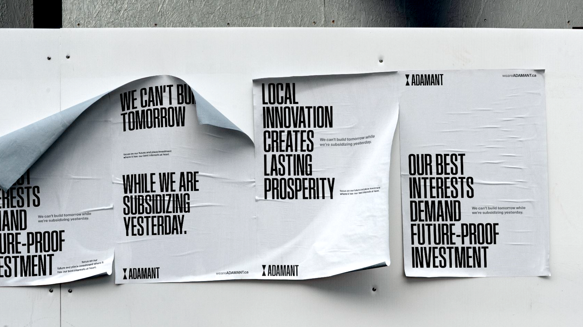 Adamant posters communicating economic arguments against fossil fuels