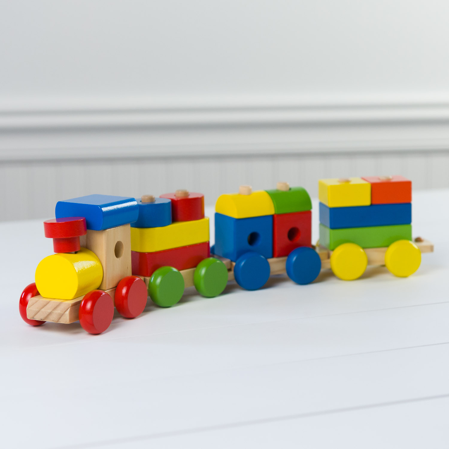 wooden stacking train