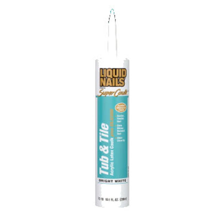 LIQUID NAILS TC10 Tub & Tile Acrylic Caulk w/ Silicone 10 oz at
