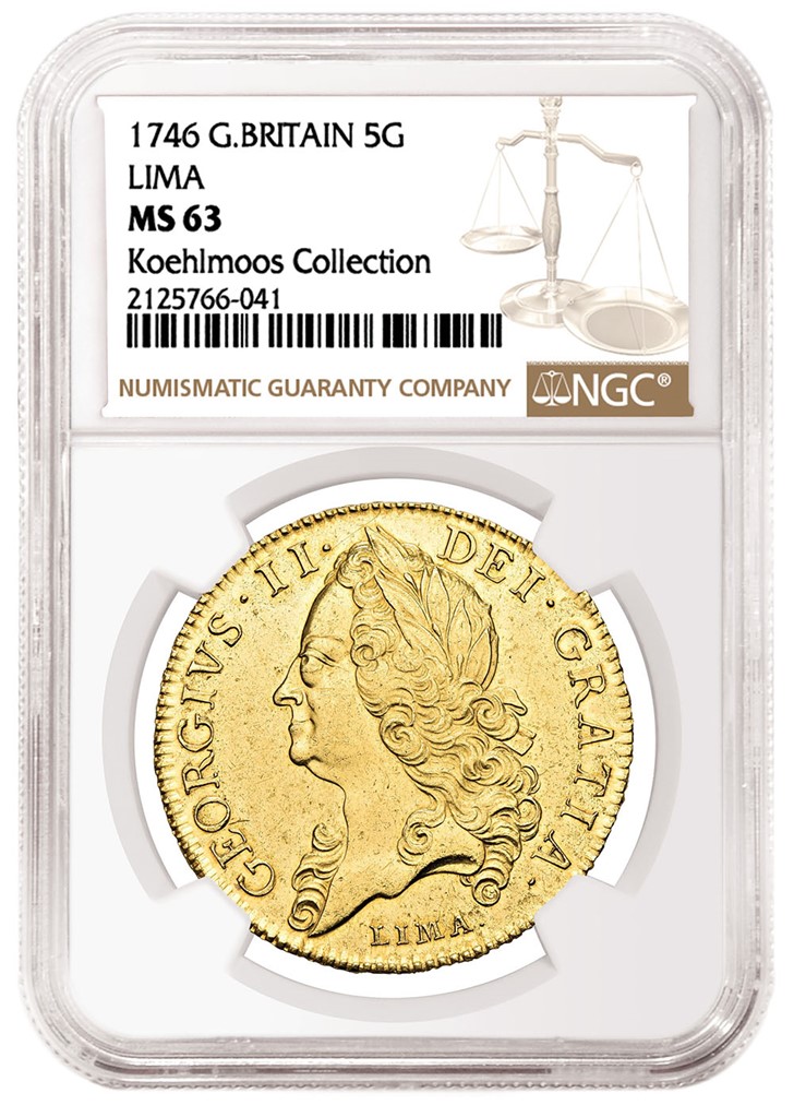 Seven NGC-certified Coins from the Koehlmoos Collection Each