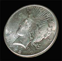 Coin displaying PVC residue