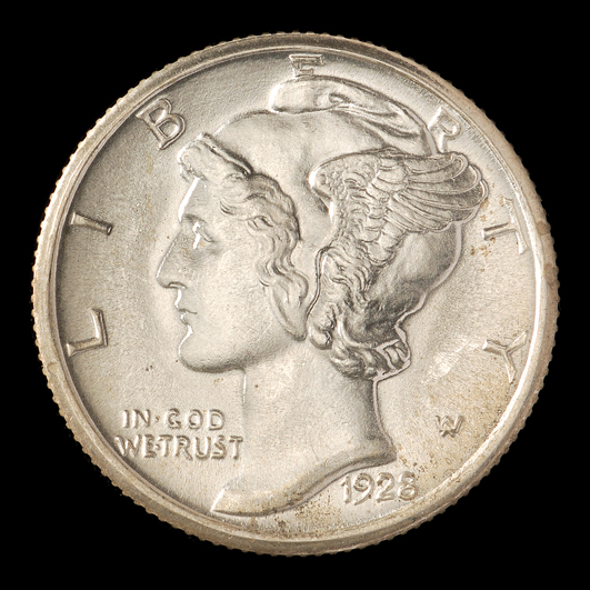 1928-S Mercury Silver Dime – VG+ Condition, 90% Silver, San Francisco Mint