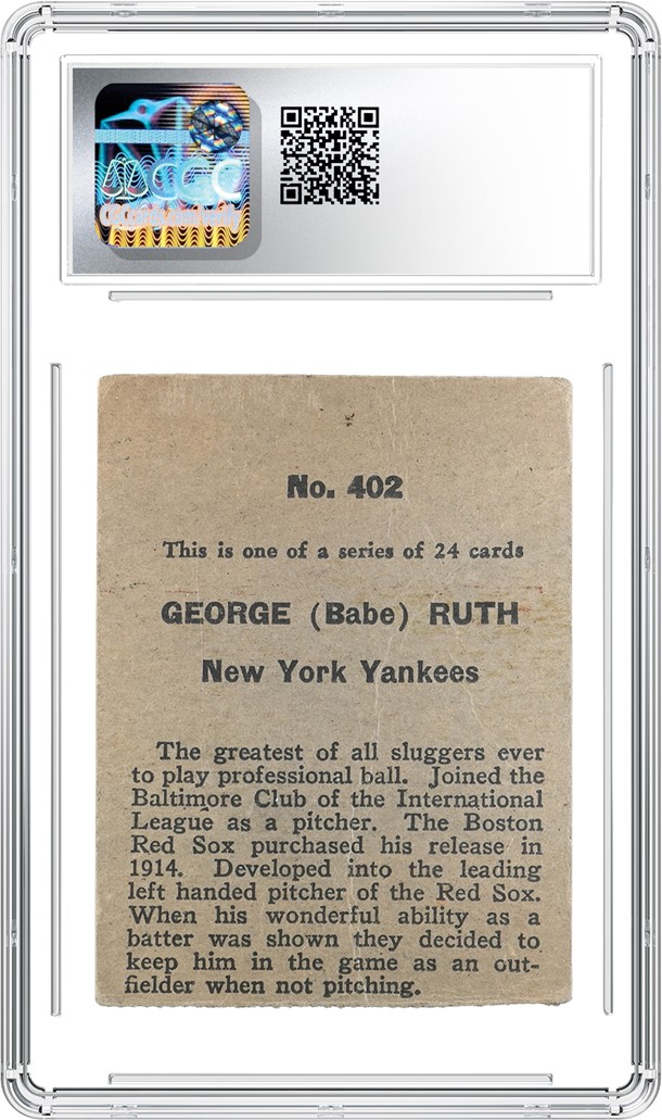 Seldom-seen 1933 Eclipse Import Babe Ruth Card Graded by CGC Cards | CGC