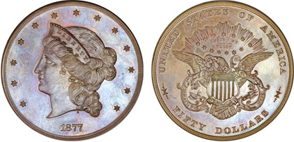 1877 Fifty Dollar J-1549 NGC PF 67 BN
