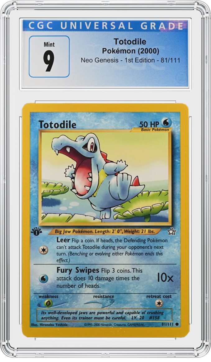 Pokemon Totodile Neo Genesis Trading Card - 81/111 Common Water Type Basic Pokemon TCG