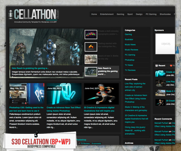 Cellathon community wordpress theme