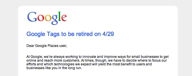 Google Tags Google+Tags Google Drops Google Tags in Local Listing