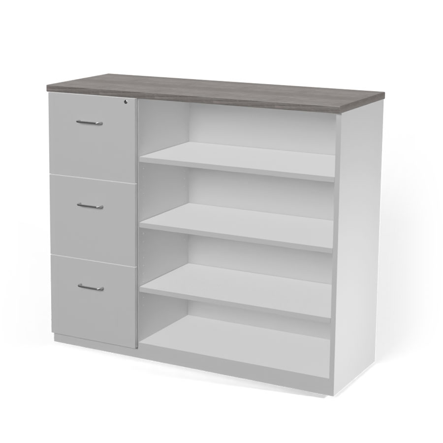 Essentials Bookcase / File Combo, 48"W Essentials Bookcase / File Combo, 48"W
