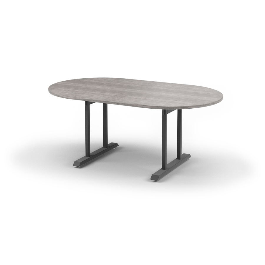 Solutions Style Racetrack Table with 2 Double T-Legs, 72"