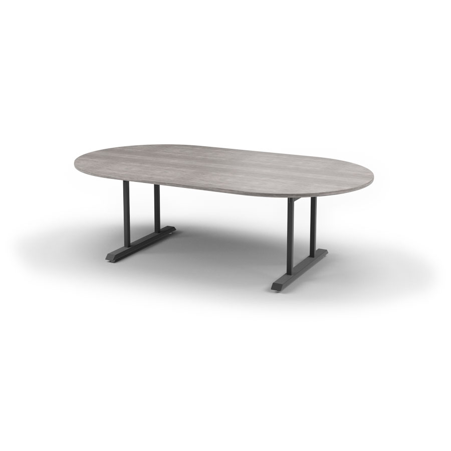 Solutions Style Racetrack Table with Double T-Legs, 96"