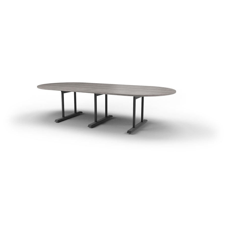Solutions Style Racetrack Table with 3 Double T-Legs, 120"
