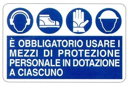 Cartelli Obbligo DPI 5pz da 14 cm Segno Adesivo Occhiali Protettivi Obbligatorio (nº4